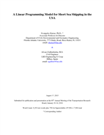 Cover of A Linear Programming Model for Short Sea Shipping in the USA