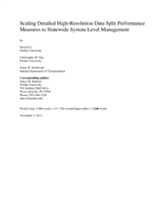 Cover of Scaling Detailed High-Resolution Data Split Performance Measures to Statewide System Level Management