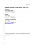 Cover of Evaluation of Discontinuous Lane Design of Intersection Approach in China