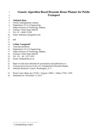 Cover of Genetic Algorithm Based Dynamic Route Planner for Public Transport