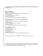 Cover of Accuracy of Traffic Speed and Volume Data Detected Using Radar Technology