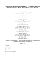 Cover of Long-Term Pavement Performance: Preliminary Analysis of Constructed Warm-Mix Asphalt Overlay Projects