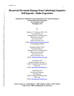 Cover of Recurrent Pavement Damage from Underlying Expansive Soil Deposits - Idaho Experience