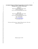 Cover of Assessing the Impacts of Student Transportation via Transit on Student Attendance and Academic Achievement