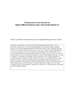 Cover of Comparative Case Studies of Three IDB-Supported Urban Transport Projects