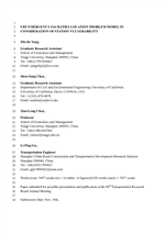Cover of URT Emergency Facilities Location Problem Model in Consideration of Station Vulnerability