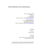 Cover of Proposed Modification Factors for Roadside Slopes
