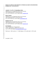 Cover of Design Matrices for Erosion Control Blankets for Missouri Hydrology and Geology