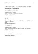 Cover of Comparative Assessment of Infrastructure Sustainability Rating Tools