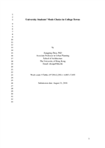 Cover of University Students’ Mode Choice in College Towns
