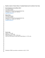 Cover of Big Data Analysis to Measure Delays of Canadian Domestic and Cross-Border Truck Trips