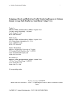 Cover of Designing a Bicycle and Pedestrian Traffic Monitoring Program to Estimate Annual Average Daily Traffic in a Small Rural College Town