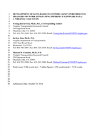 Cover of Development of Rate-Based Statewide Safety Performance Measures of Work Zones Using Imperfect Exposure Data: A Virginia Case Study