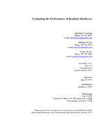 Cover of Evaluating the Performance of Roadside Hardware
