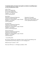 Cover of Considering Built Environment and Spatial Correlation in Modeling Injury Severity for Pedestrian Crashes