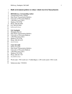 Cover of Built Environment Policies to Reduce Vehicle Travel in Massachusetts