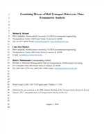 Cover of Examining Drivers of Rail Transport Rates over Time: Econometric Analysis