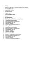 Cover of Innovative Approaches to Pavement Condition Data Collection