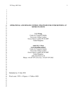 Cover of Operational and Demand Control Strategies for Overcrowding at Metro Stations
