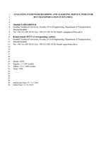 Cover of Analyzing Passenger Boarding and Alighting Service Times for Bus Transportation in Istanbul