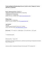 Cover of Understanding the Relationship Between Crash Severity, Change in Velocity, and Driver’s Reaction