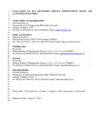 Cover of Evaluation of Bus Transport Service Improvement Needs and Activities in Istanbul