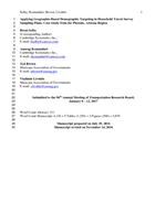 Cover of Applying Geographic-Based Demographic Targeting in Household Travel Survey Sampling Plans: Case Study from the Phoenix, Arizona Region