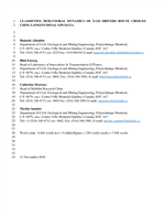 Cover of Classifying Behavioral Dynamics of Taxi Drivers Route Choices Using Longitudinal GPS Data