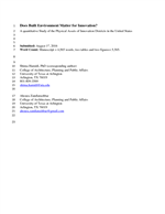 Cover of Does Built Environment Matter for Innovation? A Quantitative Study of the Physical Assets of Innovation Districts in the United States