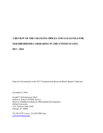 Cover of A Review of the Changing Prices and Tax Levels for Neighborhood Carsharing in the United States: 2011-2016