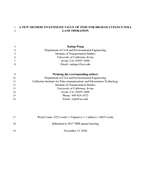 Cover of A New Method to Estimate Value of Time for High-Occupancy-Toll Lane Operation