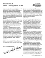 Cover of RESEARCH PAYS OFF--REBAR TENDING: QUITE AN ART