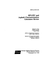 Cover of HP-GPC AND ASPHALT CHARACTERIZATION LITERATURE REVIEW