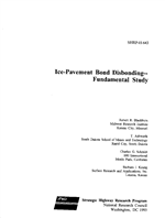 Cover of ICE-PAVEMENT BOND DISBONDING - FUNDAMENTAL STUDY