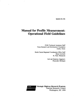 Cover of MANUAL FOR PROFILE MEASUREMENT: OPERATIONAL FIELD GUIDELINES