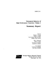 Cover of MECHANICAL BEHAVIOR OF HIGH PERFORMANCE CONCRETES, VOLUME 1: SUMMARY REPORT