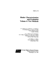 Cover of BINDER CHARACTERIZATION AND EVALUATION. VOLUME 4: TEST METHODS