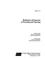 Cover of RESISTANCE OF CONCRETE TO FREEZING AND THAWING