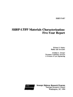 Cover of SHRP-LTPP MATERIALS CHARACTERIZATION: FIVE-YEAR REPORT