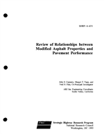Cover of REVIEW OF RELATIONSHIPS BETWEEN MODIFIED ASPHALT PROPERTIES AND PAVEMENT PERFORMANCE