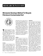 Cover of RESEARCH PAYS OFF: MINNESOTA DEVELOPS METHOD TO RECYCLE PETROLEUM-CONTAMINATED SOIL
