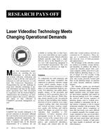 Cover of RESEARCH PAYS OFF: LASER VIDEODISC TECHNOLOGY MEETS CHANGING OPERATIONAL DEMANDS