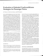 Cover of EVALUATION OF SELECTED CRASHWORTHINESS STRATEGIES FOR PASSENGER TRAINS