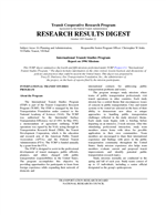 Cover of INTERNATIONAL TRANSIT STUDIES PROGRAM: REPORT ON 1996 MISSIONS