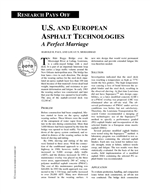 Cover of RESEARCH PAYS OFF: U.S. AND EUROPEAN ASPHALT TECHNOLOGIES: A PERFECT MARRIAGE