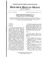 Cover of REPORT ON THE 1998 SCANNING REVIEW OF EUROPEAN WINTER SERVICE TECHNOLOGY