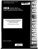 Cover of MARKET STUDY AND OPERATIONAL TEST RESULTS FOR THE INSTANT RENT-A-CAR (IRAC) STATION CAR FIELD TESTS