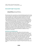 Cover of INTERMODAL FREIGHT TRANSPORTATION