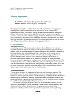 Cover of MINERAL AGGREGATES