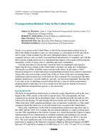 Cover of TRANSPORTATION-RELATED NOISE IN THE UNITED STATES